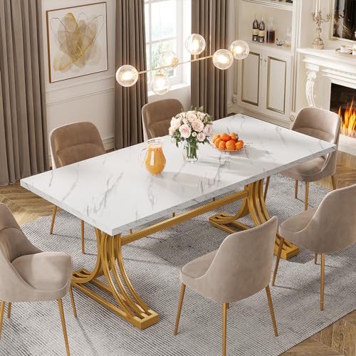 63-Inch Rectangular Dining Table with Grey Table Top and Metal Legs A6584