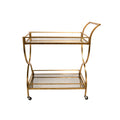 Gold Metal 2-Tier Rolling Bar Cart H71321