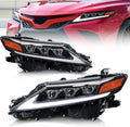Full LED Projector Headlamp with Sequential Turn Signal DRL for Camry 2018 2019 2020 2021, A Pair Z371