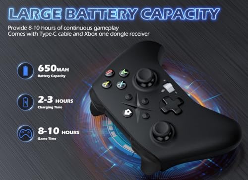 2 Pack Wireless Controller for Xbox with 2.4GHz Adapter Black+White V711112
