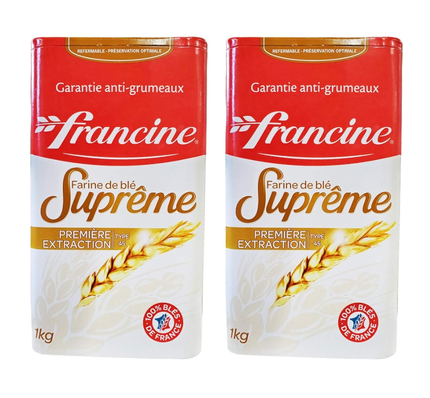 French T45 Supreme Wheat Flour (2 Pack, Total of 2kg) P3007