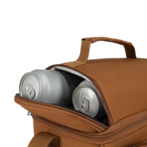 Insulated 12 Can Two Compartment Lunch Cooler Bag Black E395