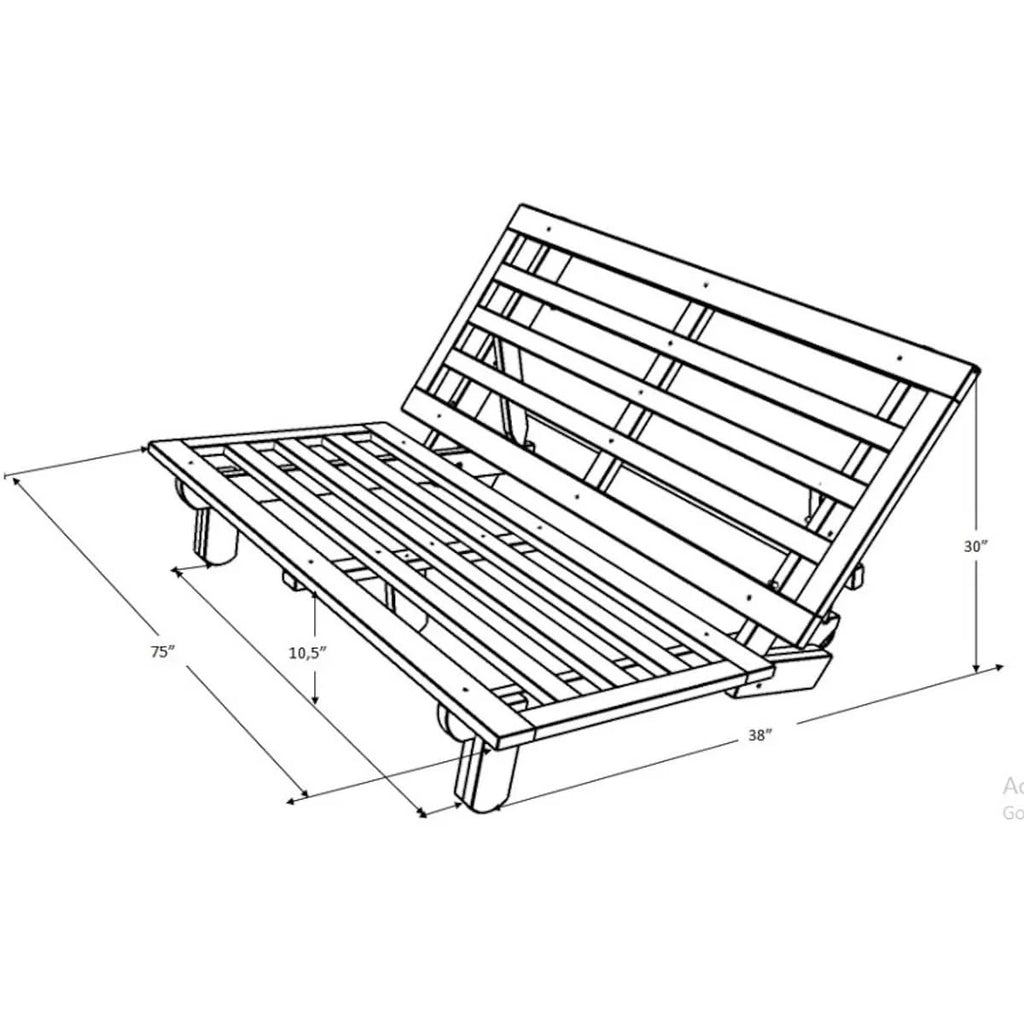 Wood Futon with Suede Gray Mattress S83149