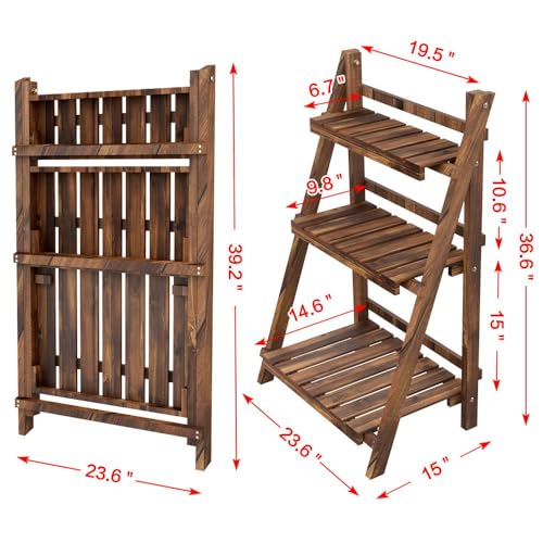 3-Tier Wooden Folding Plant Stand T181