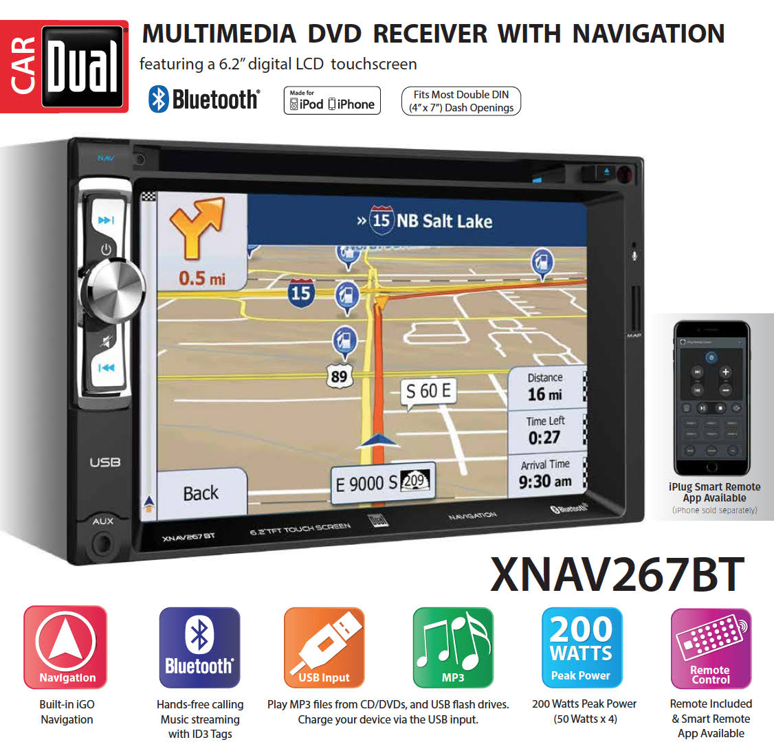 6.2 inch LED Backlit LCD Multimedia Touch D331