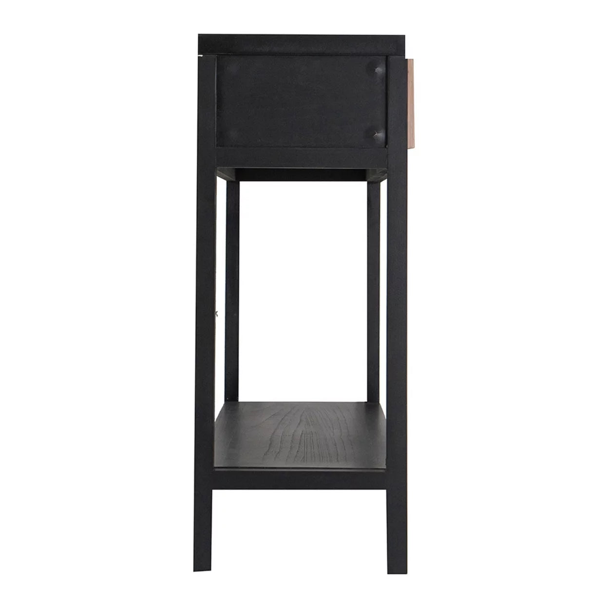 Black Finish Sofa Console Table with 2 Rattan Drawers K528731