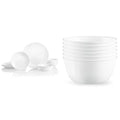 18-Piece Service for 6 Dinnerware Set, Winter Frost White, 28-oz Soup/Cereal Bowls Set of 6 E2359