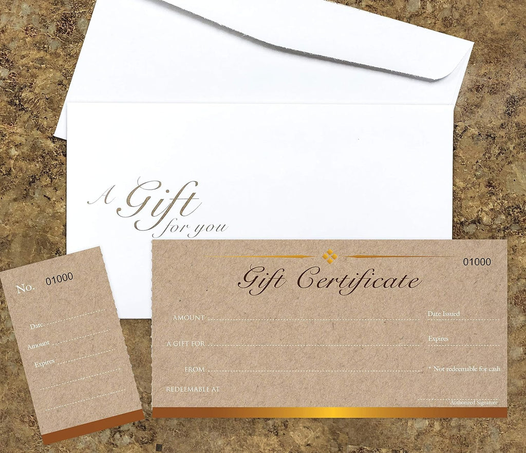 25 Set Gift Certificates Cards With Envelopes F98249