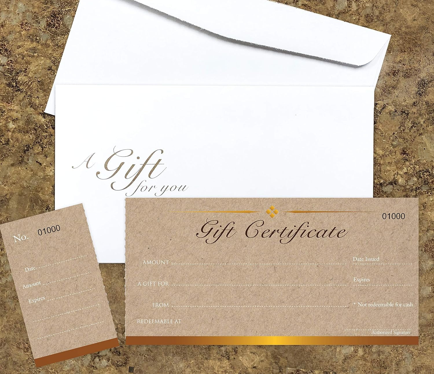 25 Set Gift Certificates Cards With Envelopes F98249
