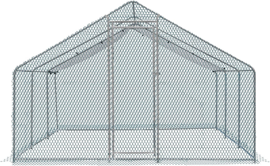 20 x 10 ft Metal Chicken Coop with Waterproof Cover J6163