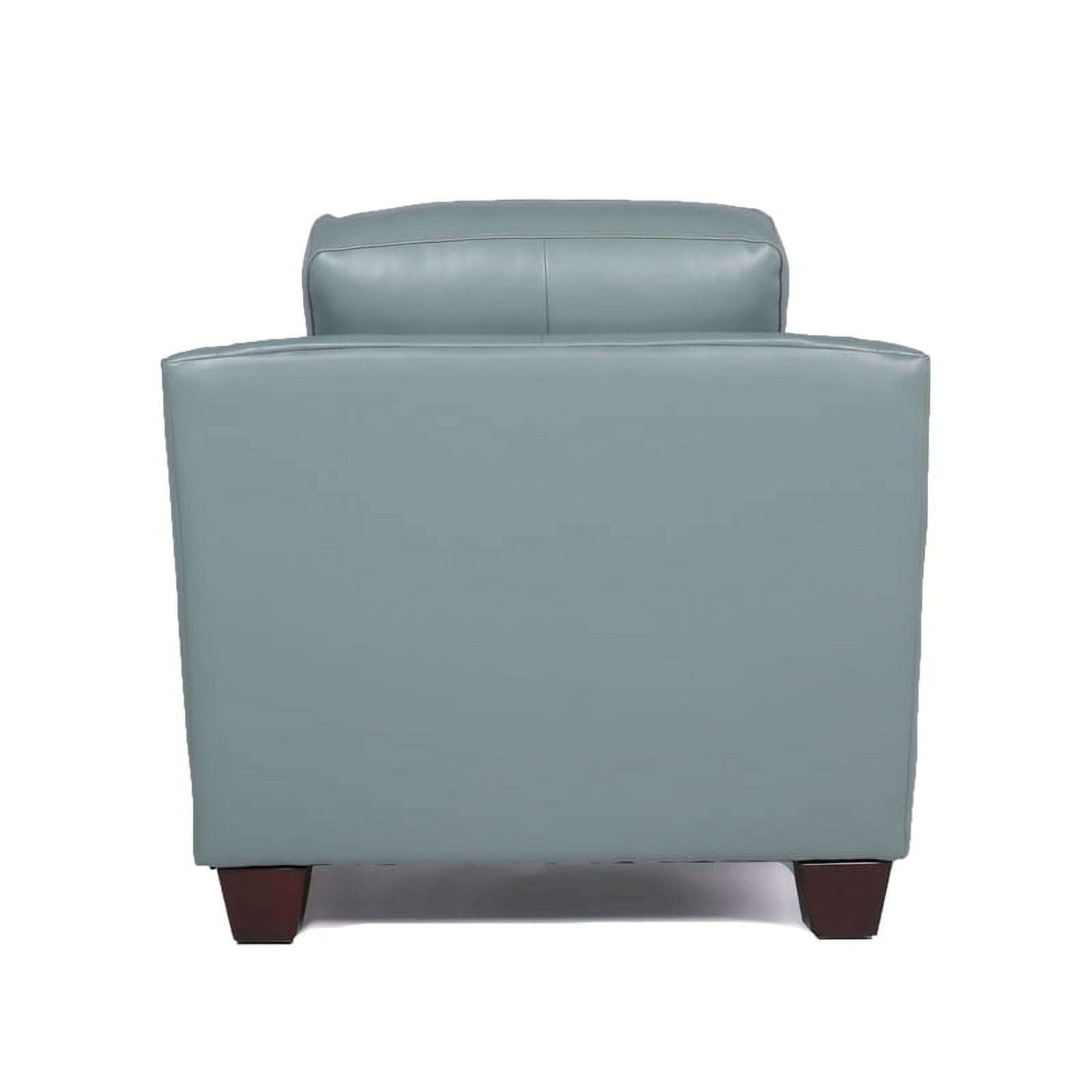 2 Piece Tufted Leather Accent Chair Set In Spa Blue V12599