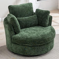 Beige Oversized Swivel Barrel Chair with Ottoman X78125