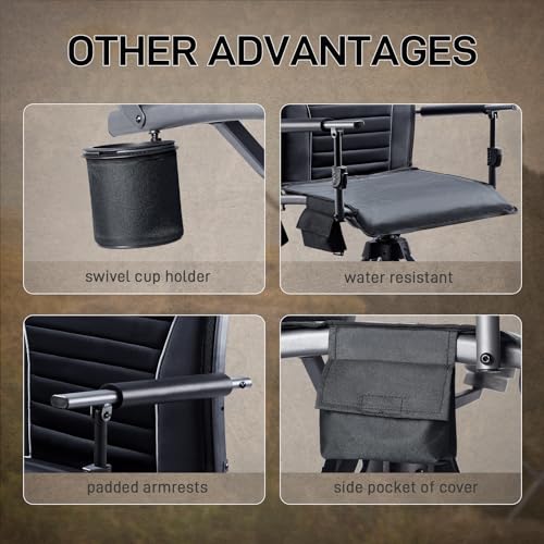 Black Adjustable Folding Hunting Chair P576676