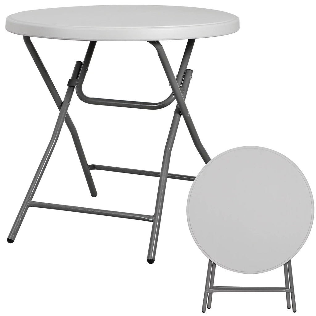 White 32" Round Plastic Dining Table Q774252