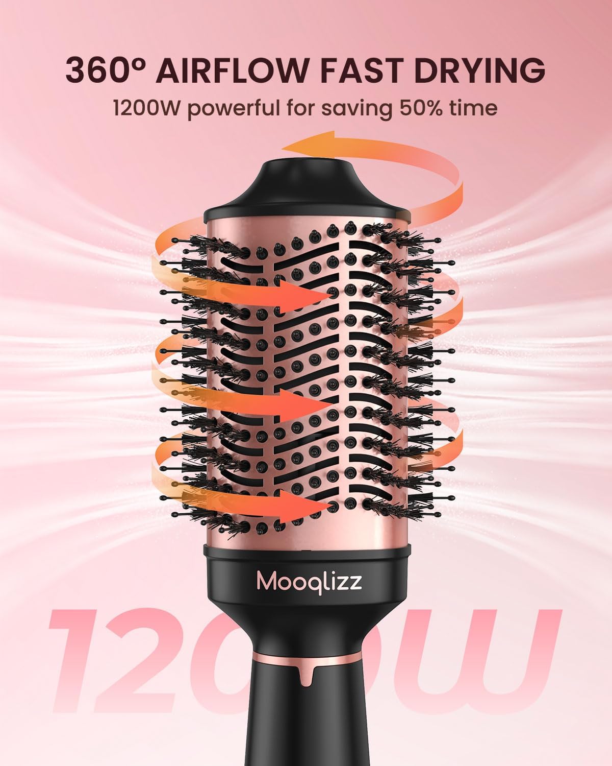 Pink Black Hair Dryer Brush L2398