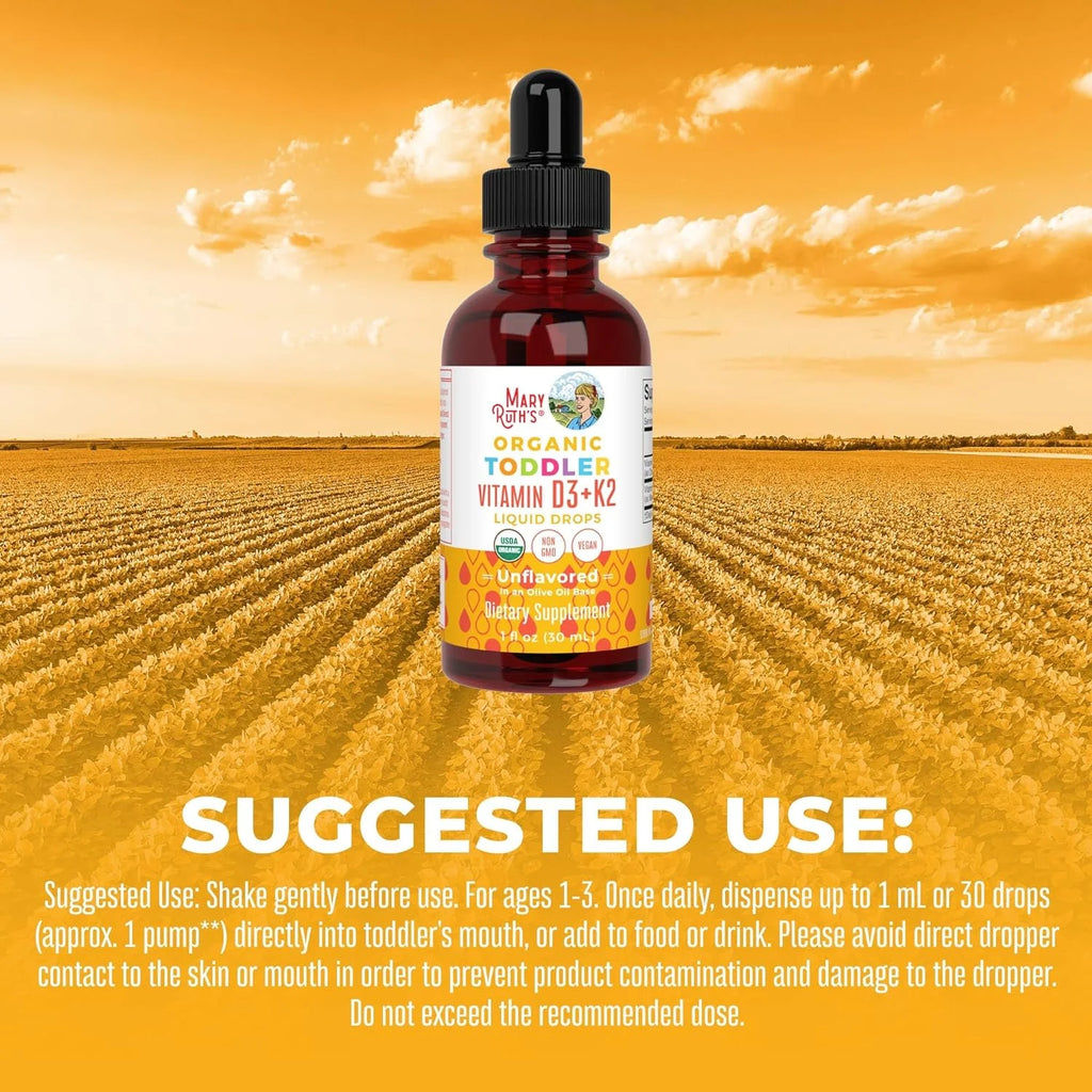 Unflavored Vitamin D3+K2 Liquid Drops, 1 fl oz T54126