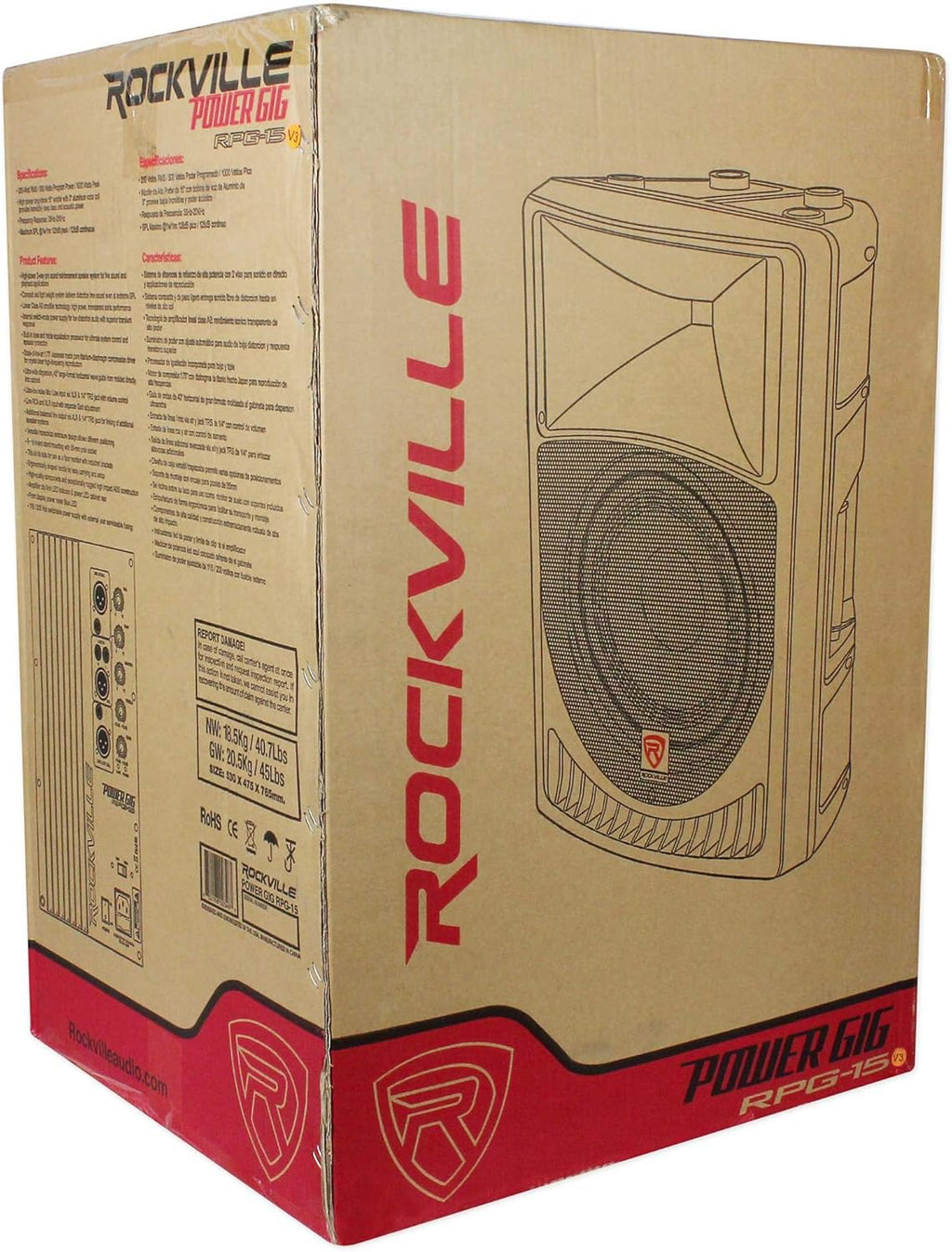 15" Powered Active 2-Way DJ PA Speakers V85681