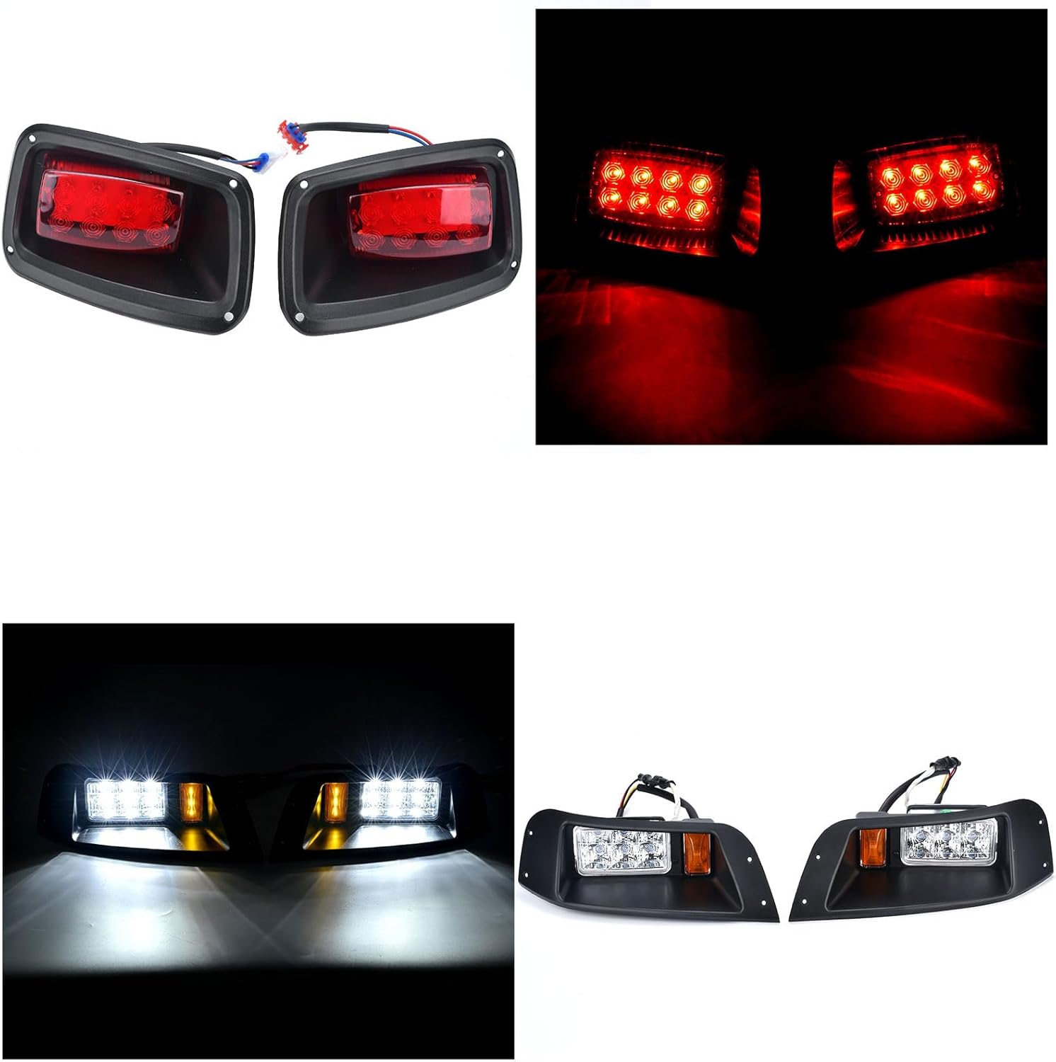 LED Headlight Tail Light Kit 12V with Turn Signal Wire Harness for Gas and Electric Golf Carts X33462