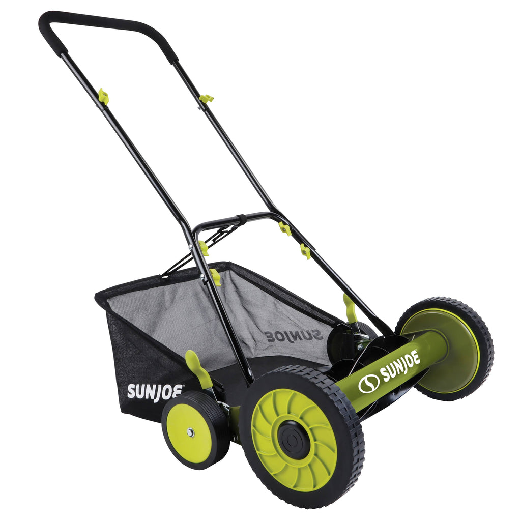 Black Manual Reel Mower with Grass Catcher S60857
