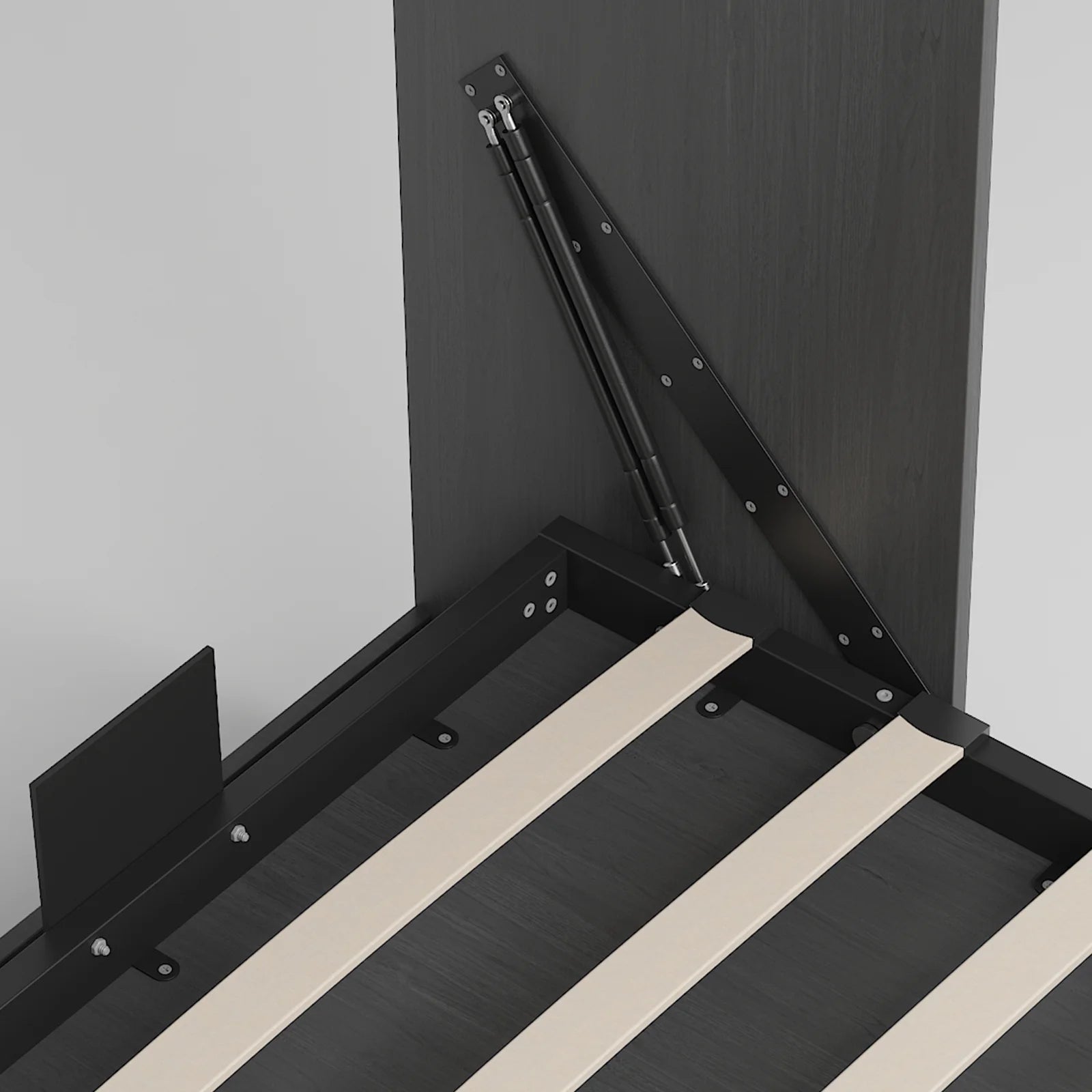 Dark Grey Foldable Wall Bed with Wardrobe W706