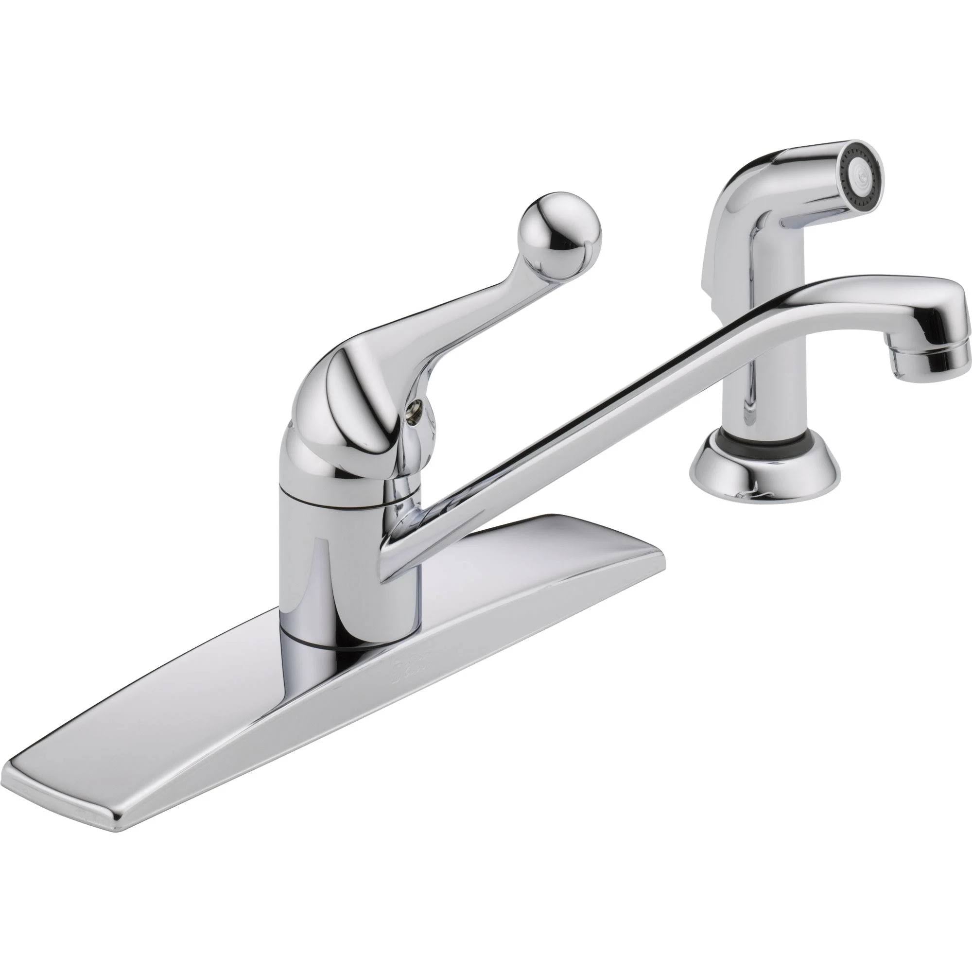 Single Handle Kitchen Faucet with Spray - Chrome W1663