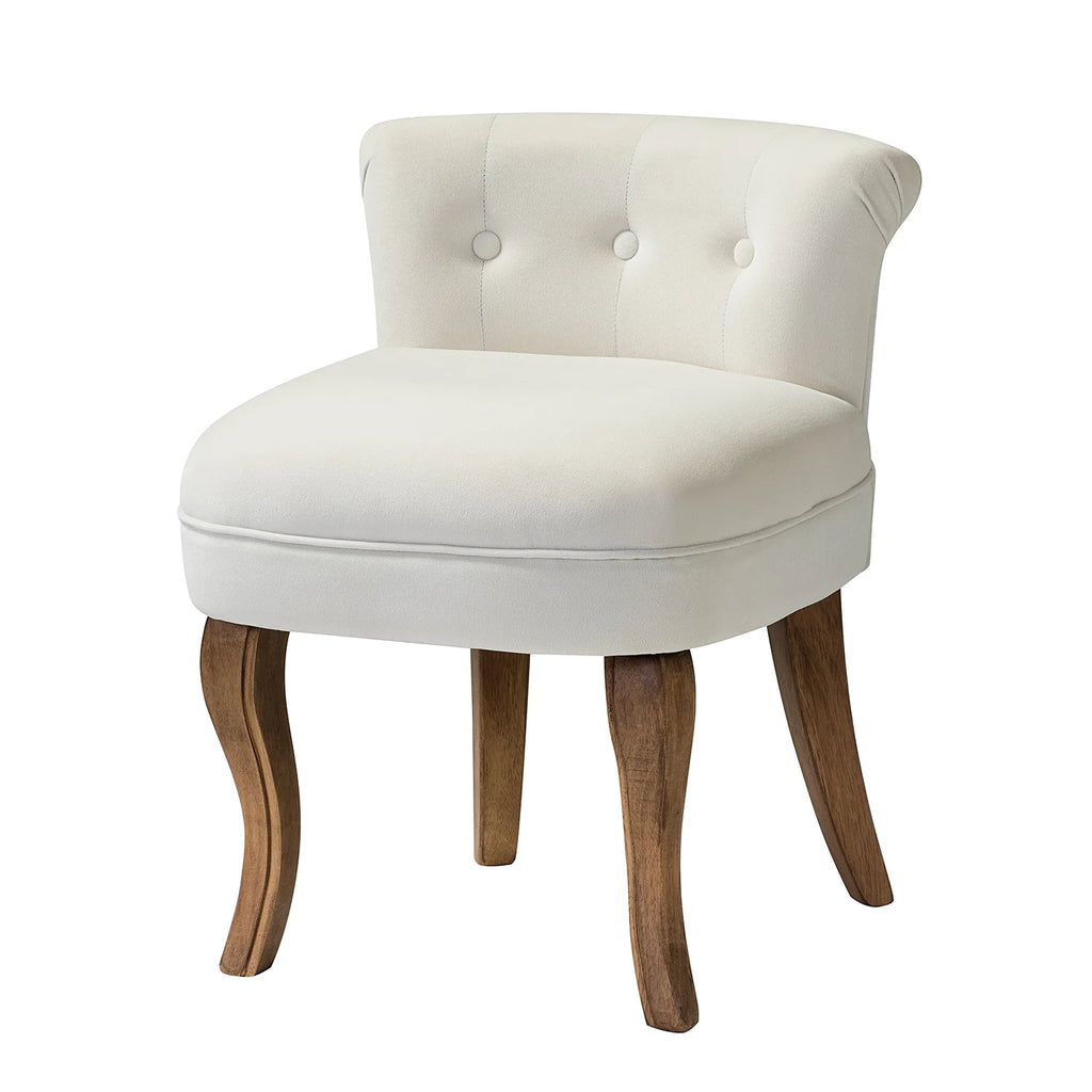 Ivory Velvet Vanity Stool A471293