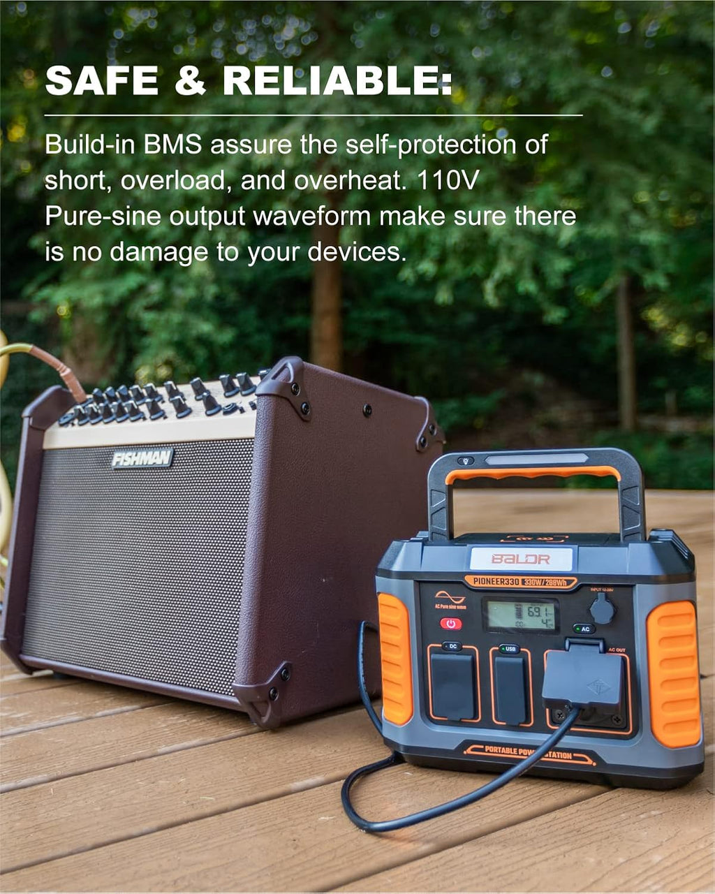 Portable Power Station 330W 288Wh Lithium Battery F7282