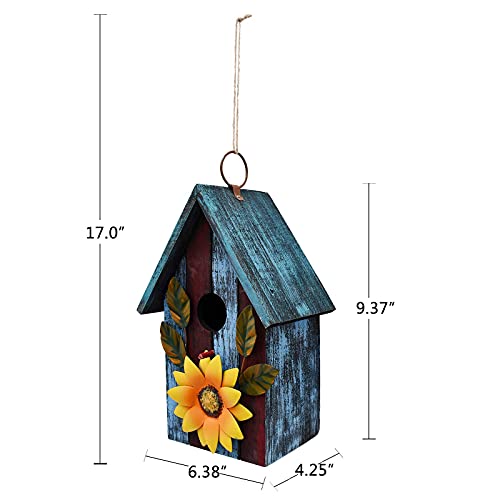 Green Hand Painted Wooden Hanging Birdhouse D71725