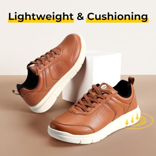 Wide Leather Dress Sneakers for Men K9493