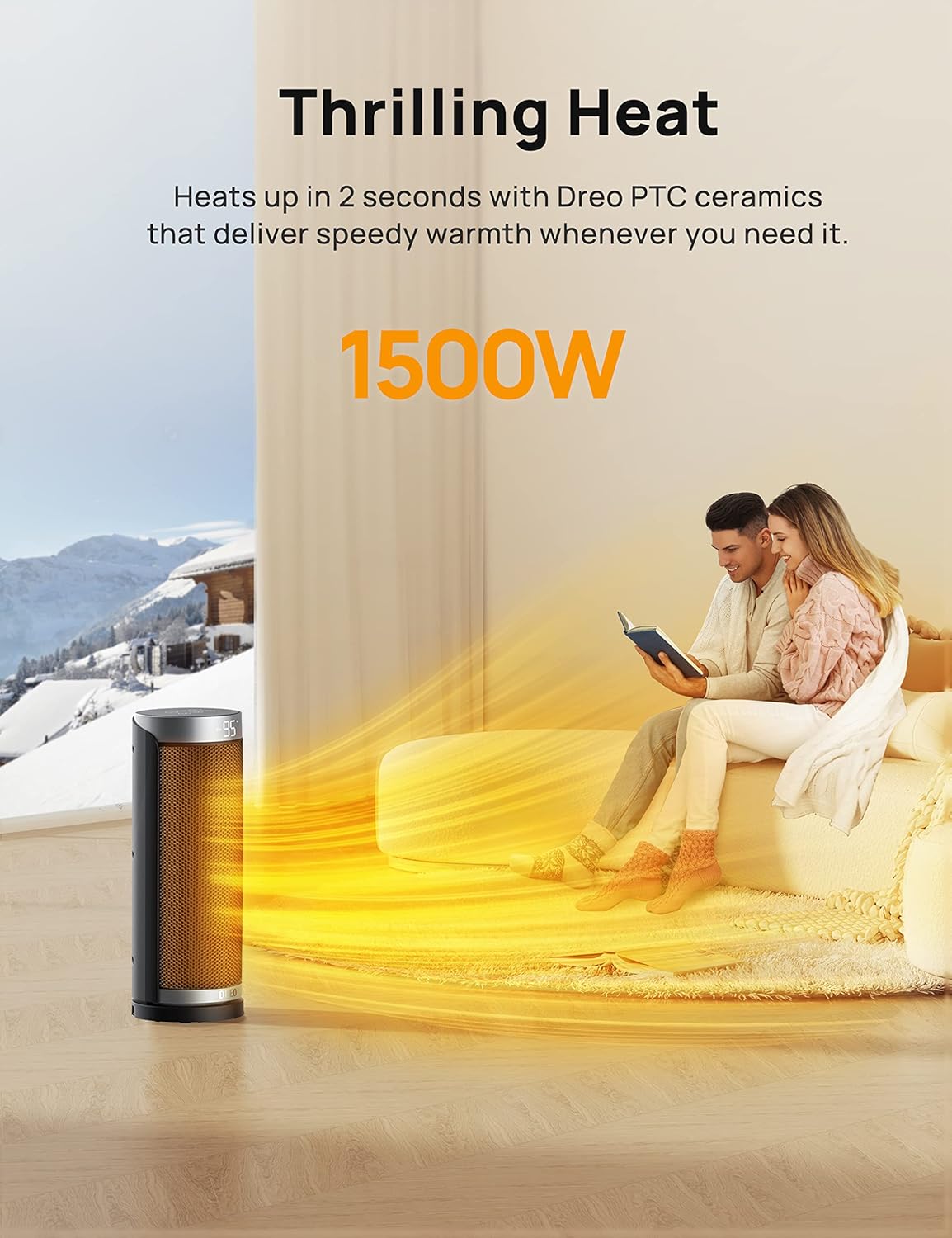 16 inch 1500W Oscillating Electric Space Heater with Remote K16839