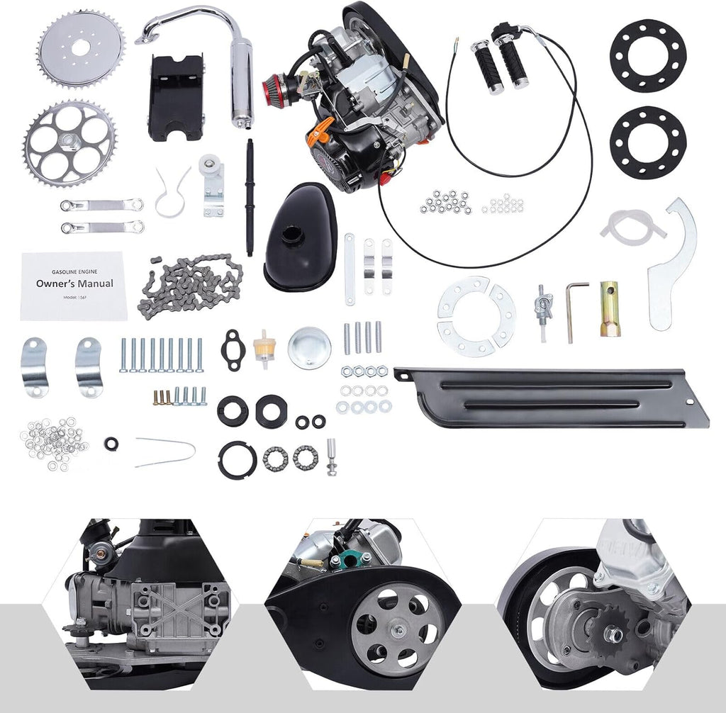 4 Stroke 100cc Single Cylinder Motor Engine Gas Motorized Bicycle DIY Kit 3HP Z40978