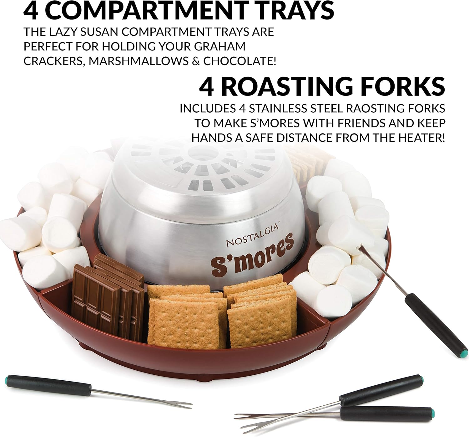 Tabletop Electric S'mores Maker with 4 Trays F89730