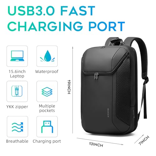 Men's Laptop Backpack Fits 15.6 Inch Notebook with USB3.0 Fast Charging Port I317