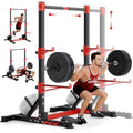 Squat Rack with Adjustable Pull-Up Bar & Extended Safety Arms, 35"-67" Width, Fixed 83” Frame Height X93970