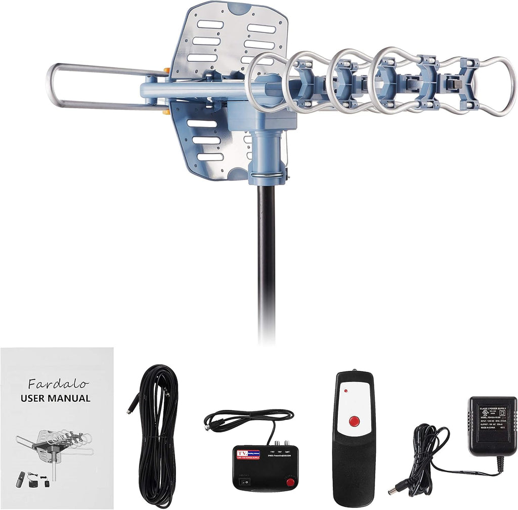 150 Miles Outdoor TV Antenna with 60FT RG6 Cable M52619