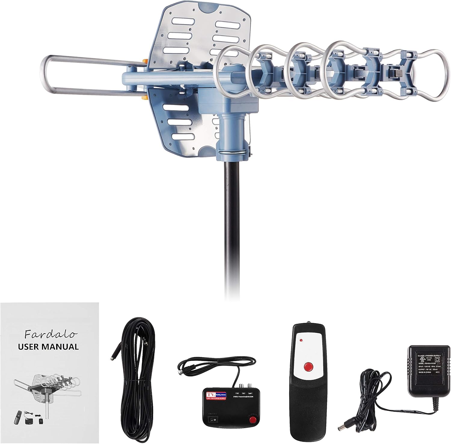 150 Miles Outdoor TV Antenna with 60FT RG6 Cable M52619
