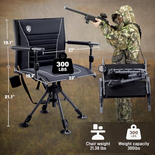 Black Adjustable Folding Hunting Chair P576676