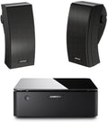 Black Outdoor Environmental Speakers (Pair) with Music Amplifier N12846