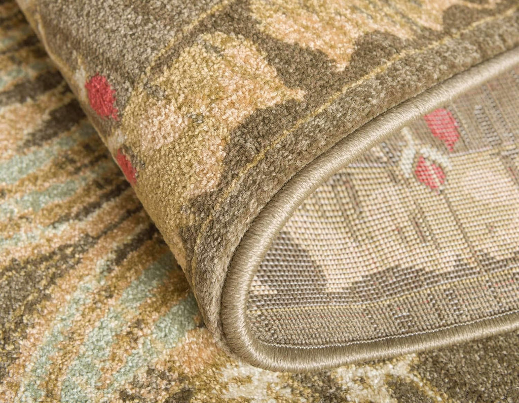 10' 6" x 16' 5" Rectangle Brown Light Blue Area Rug J285291