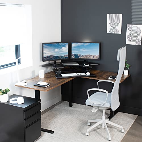 43 inch Electric Height Adjustable Stand Up Desk Converter Black B253896