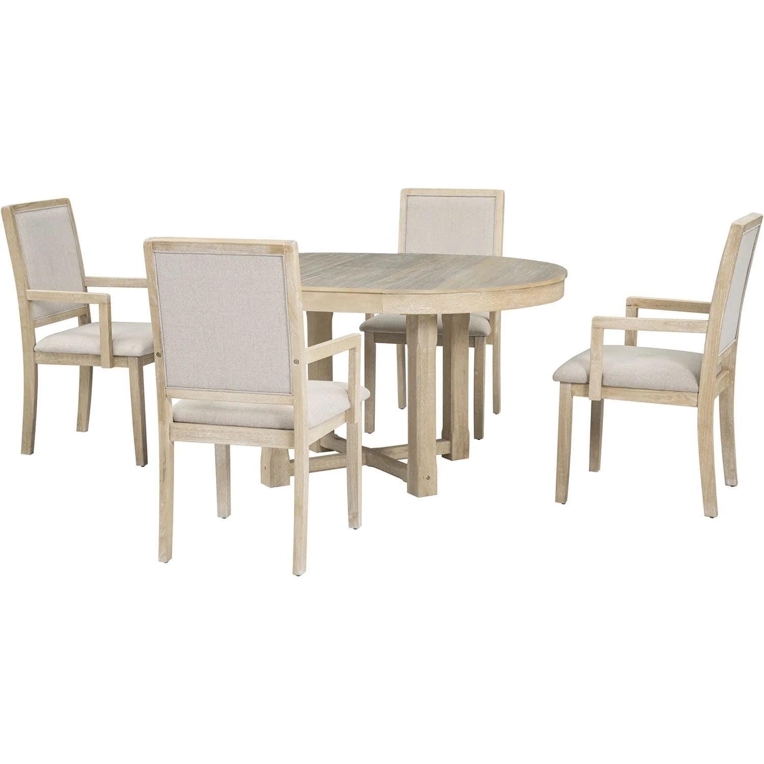 5-Piece Extendable Wood Dining Table Set O99097
