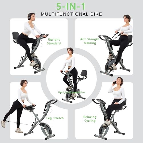 5 IN 1 Foldable Indoor Cycling Bike with Magnetic Resistance Z97037