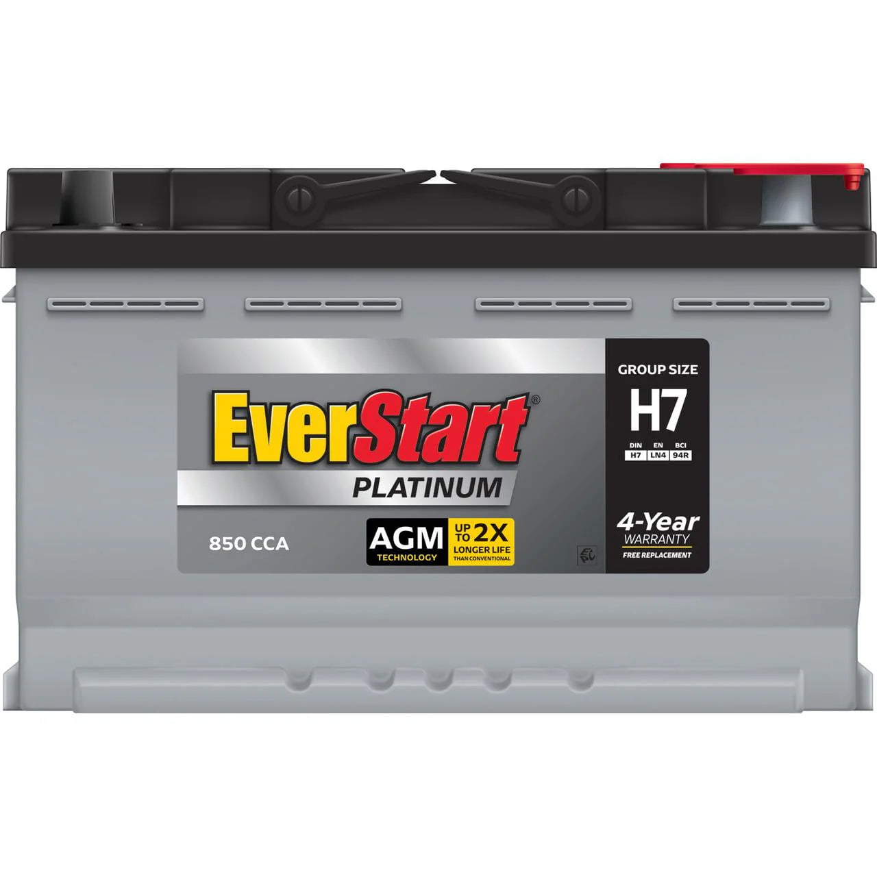 Platinum AGM Automotive Battery, Group Size H7 / LN4 / 94R 12 Volt, 800 CCA 140 RC Q71190