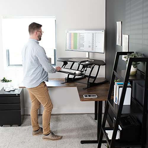 43 inch Electric Height Adjustable Stand Up Desk Converter Black B253896