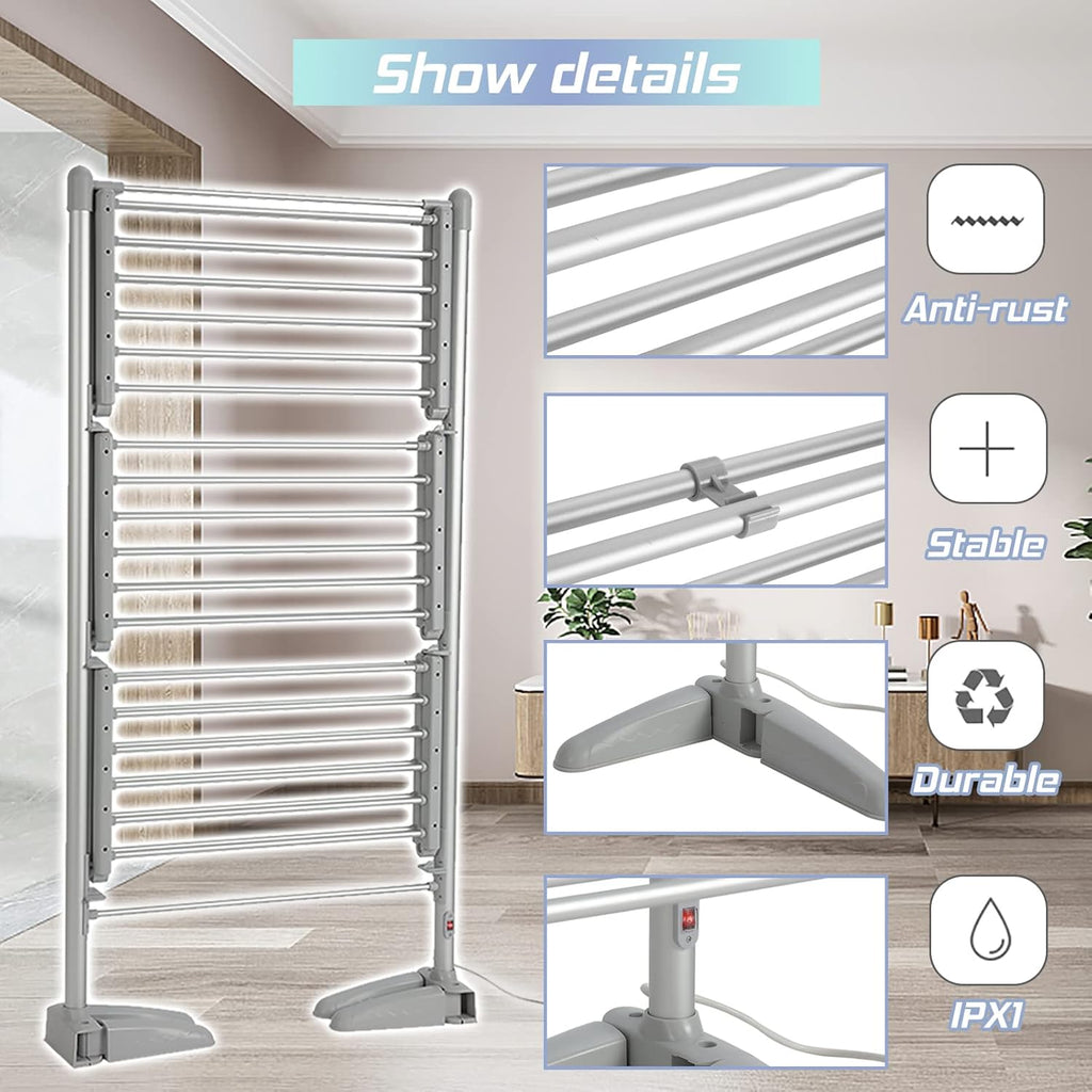 Heated Folding Electric Clothes Drying Rack A371
