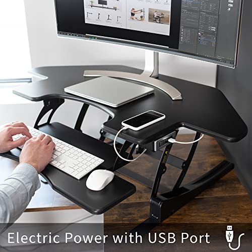 43 inch Electric Height Adjustable Stand Up Desk Converter Black B253896