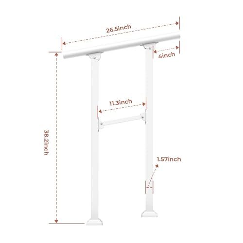 Black Heavy Duty Metal Handrail for Steps (1-3 Steps) F154