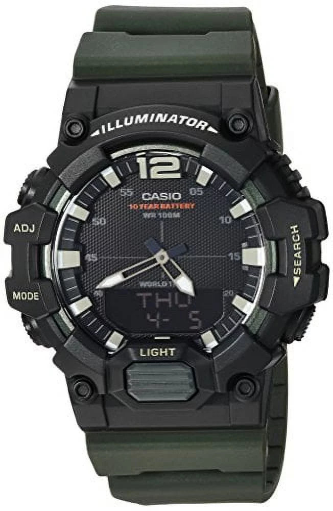 Green Black Analog-Digital World Time Watch C1784