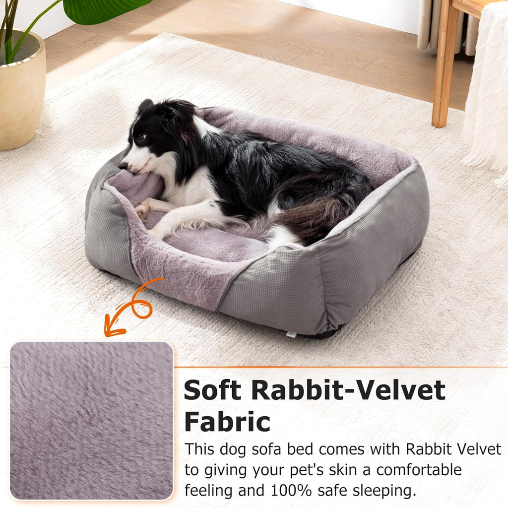 Grey Soft Rectangle Pet Bed 25x21in I886656