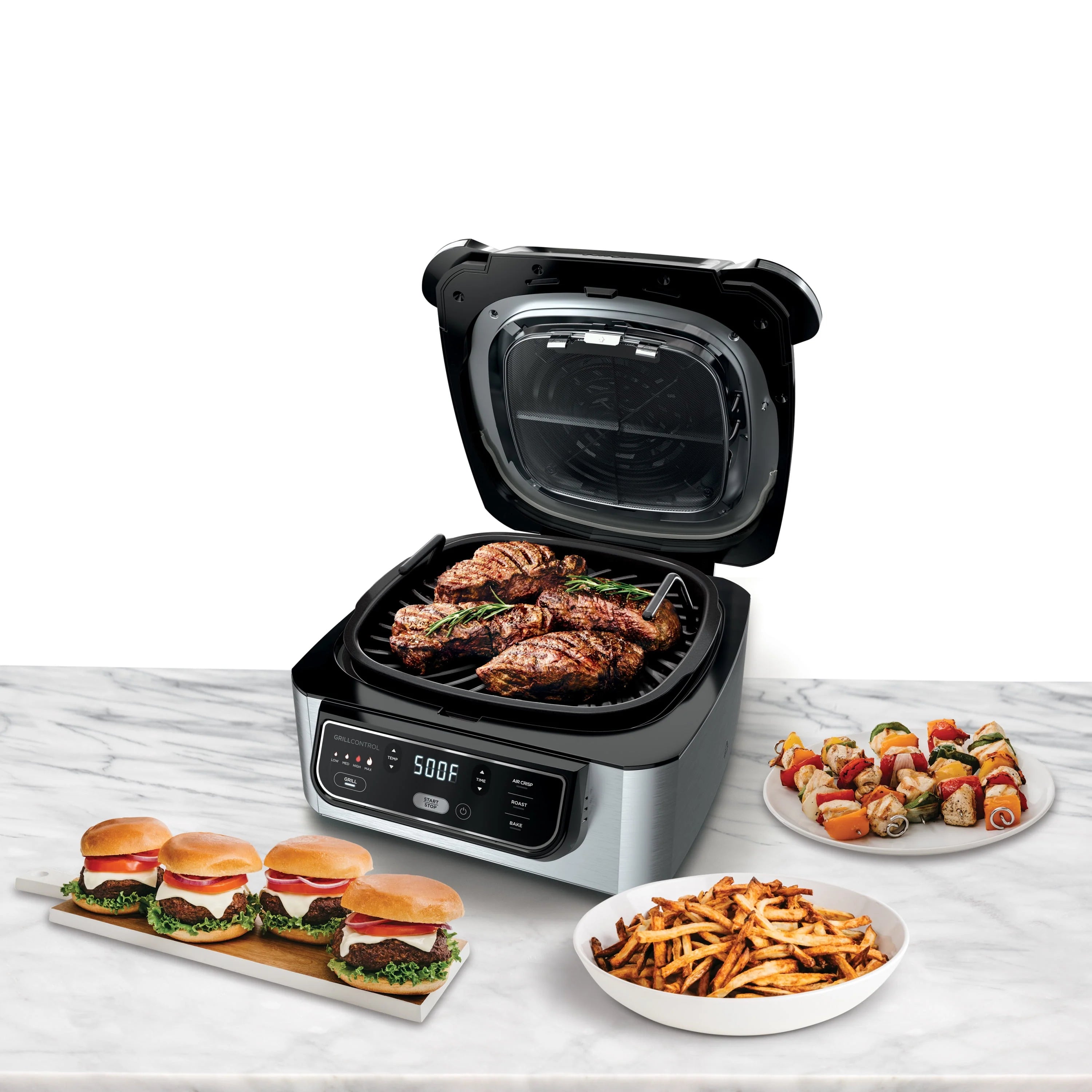 Black Indoor Grill with 4-qt Air Fryer C223432